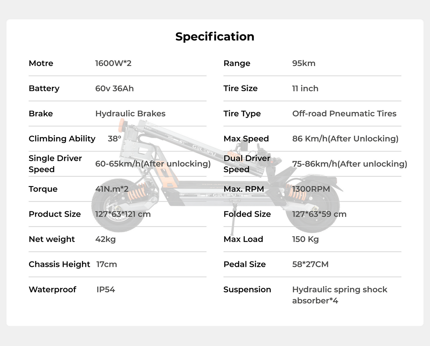 Geleipu GTEVO Electric Scooter