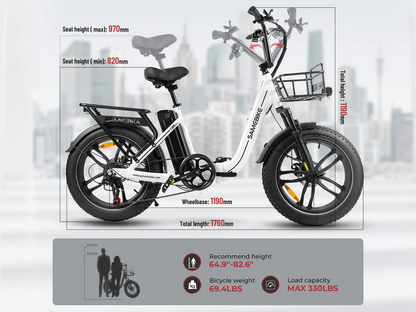 Samebike C05 Pro Step-through Foldable Fat Tire Ebike