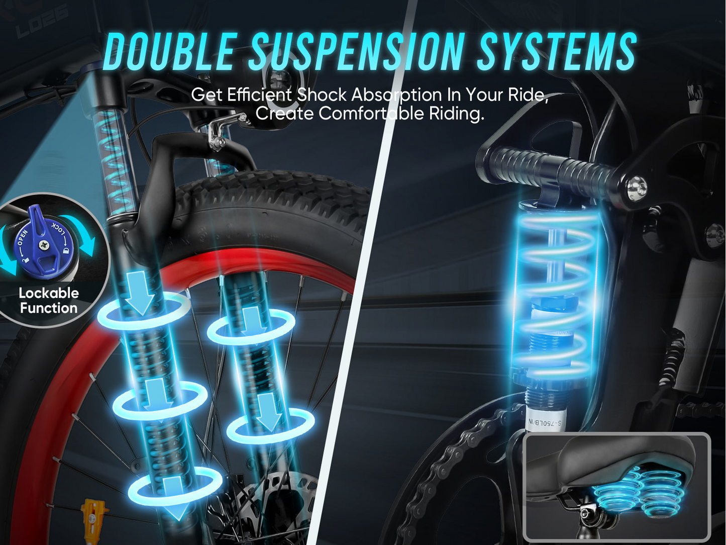 Samebike LO26 Plus Powerful 26" Fat Tire Foldable Ebike