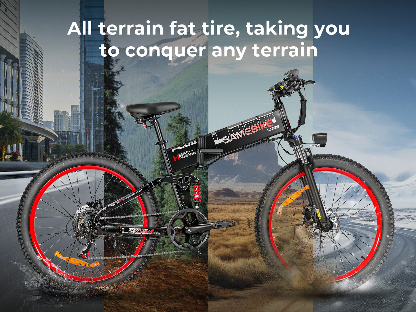 Samebike LO26 Plus Powerful 26" Fat Tire Foldable Ebike