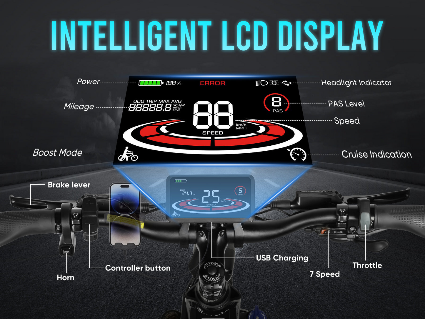 Samebike LO26 Plus Powerful 26" Fat Tire Foldable Ebike